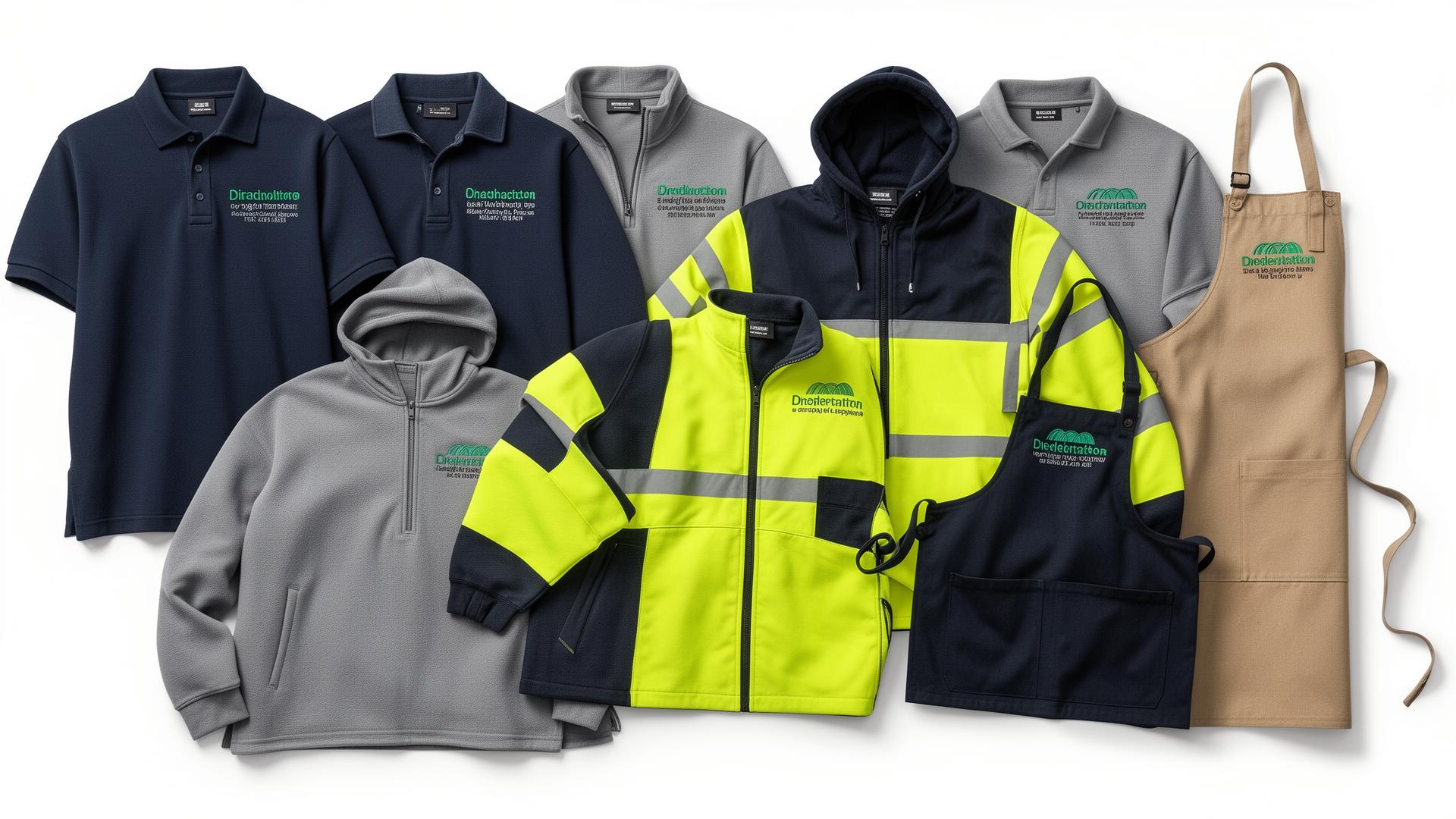 Embroidered workwear Harrogate - custom logo embroidery on polo shirts, hoodies and hi-vis jackets